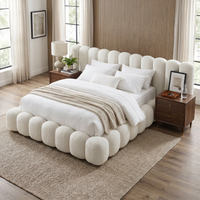 【LAS VEGAS MARKET EXHIBIT】Boucle Bubble Upholstered Platform Bed with Channel Headboard