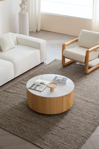 Scandi Round Sintered Stone Coffee Table