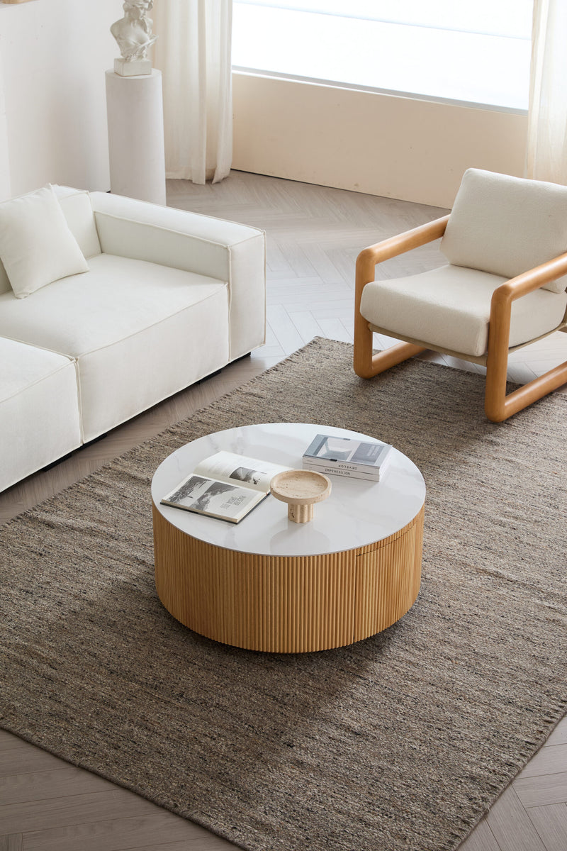 Scandi Round Sintered Stone Coffee Table