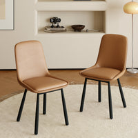 Modern Curved PU Leather Upholstered Dining Chair Set – 2 Color Options, 2-Pack Per Box