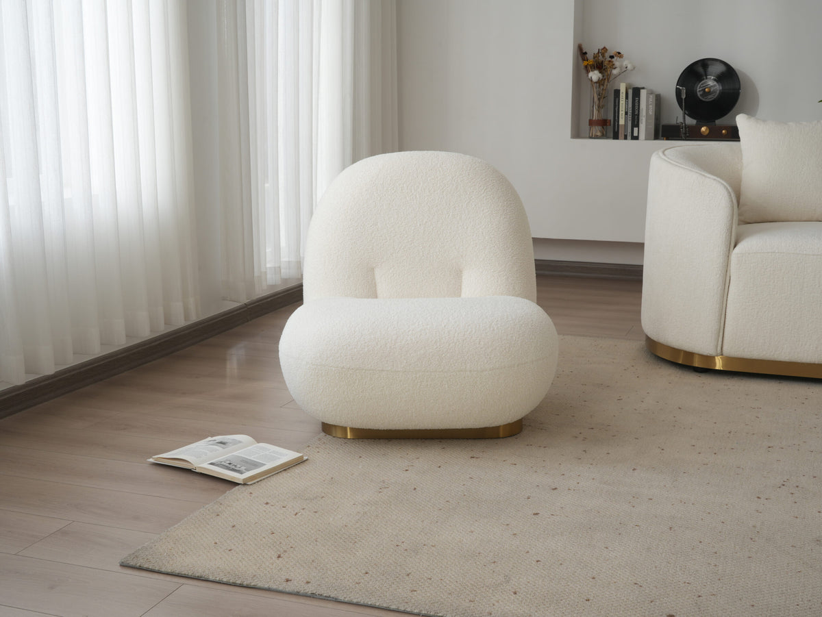 Modern Armless Single Sofa Round Seat