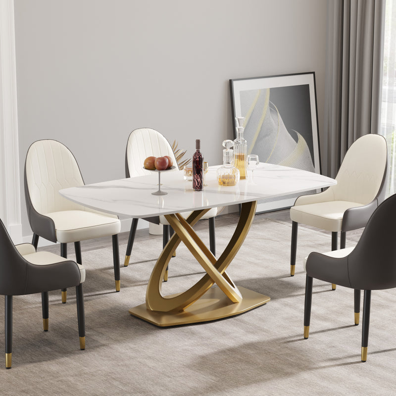 Modern Light Luxury Marble Dining Table – Multiple Sizes and Colors Available