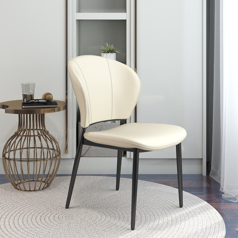 Vegan Leather Modern Dining Chairs Set of 2