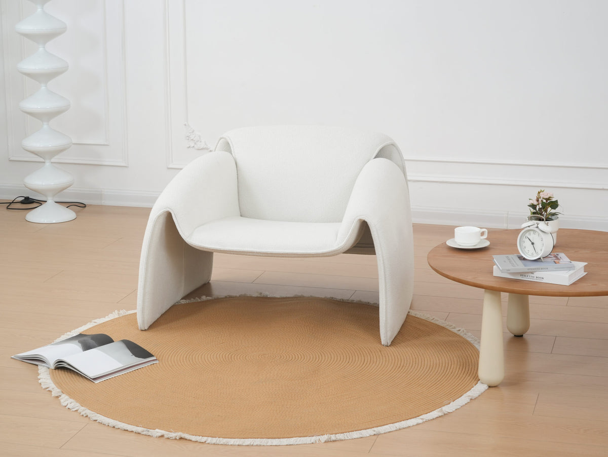 Artistic Sherpa Fabric Single Chair