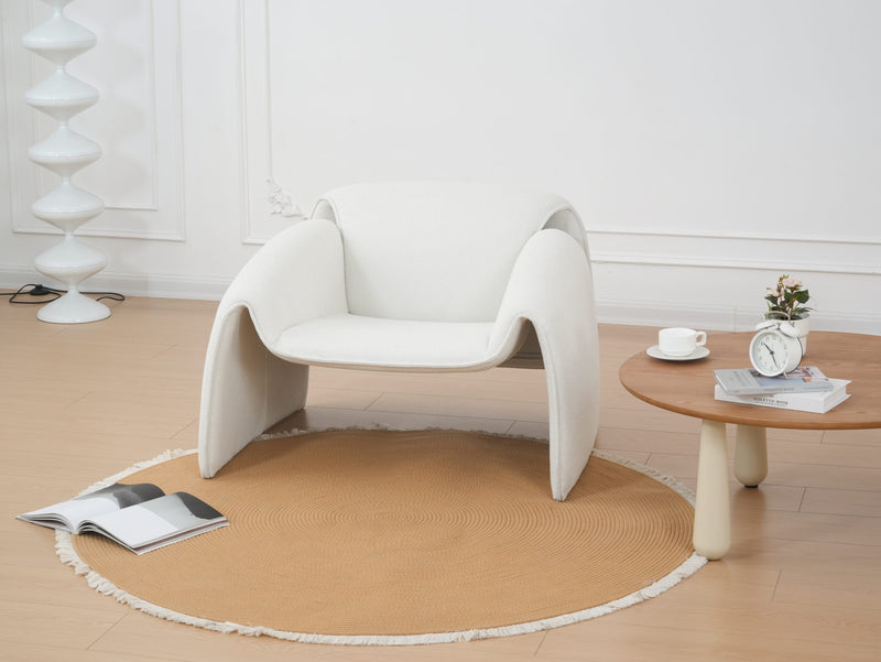 Artistic Sherpa Fabric Single Chair