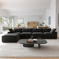 Sky Cloud Sectional Sofa | Modular Washable 160-Inch Linen L-Shaped Sectionals 5-Seaters