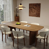 Modern Solid Ash Wood 70.87 Inches Dining Table for 6-8 People with Wood Legs