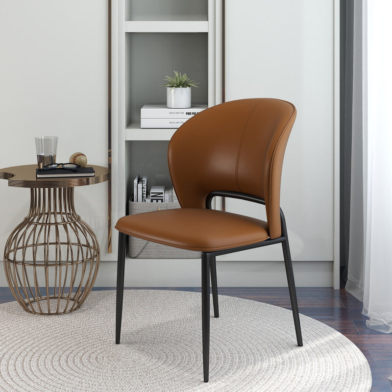 Modern Italian Style PU Leather Dining Chair Set of 2