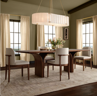 Light Luxury Modern Style Arched Table Legs Light Wood Dining Table