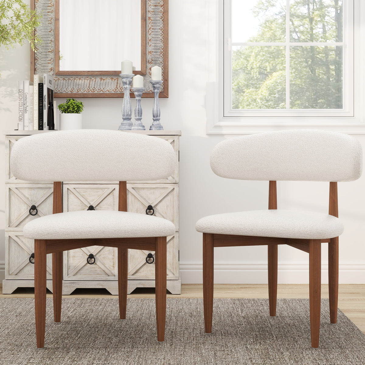 Modern Upholstered Dining Chair Set – 2 Fabric Options, 2 Colors, 2-Pack / 4-Pack Available