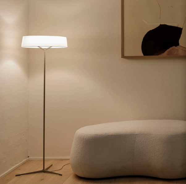 Modern Minimalist Floor Lamp with 3-Leg Base & Drum Shade – Standing Lamp for Living Room & Bedroom