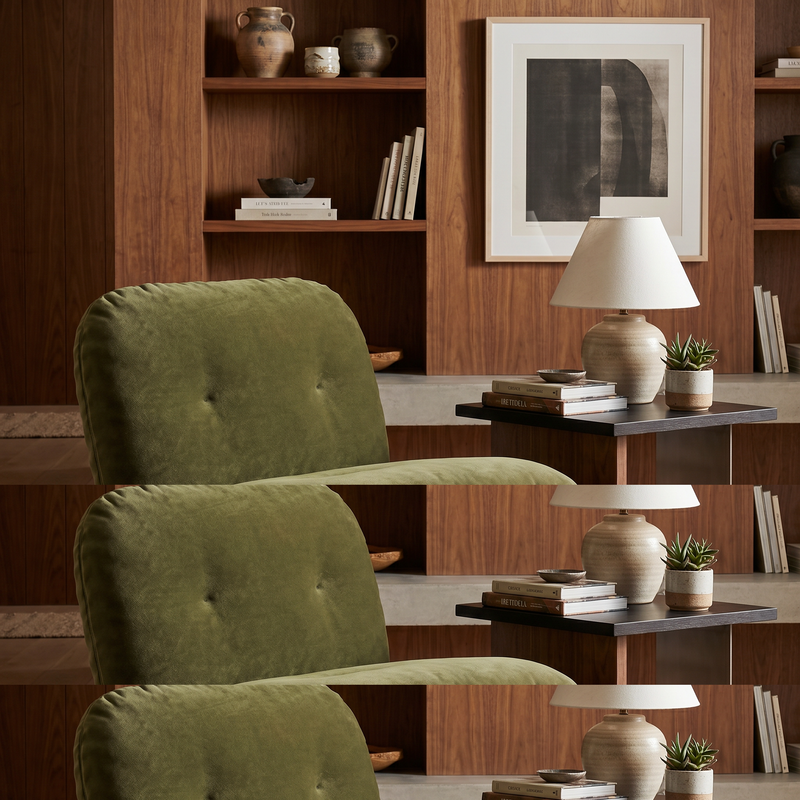【LAS VEGAS MARKET EXHIBIT】Frosted Velvet Tufted Armless Lounge Accent Chair, Dual-Tube Metal Slide Base Low Profile Leisure Chair