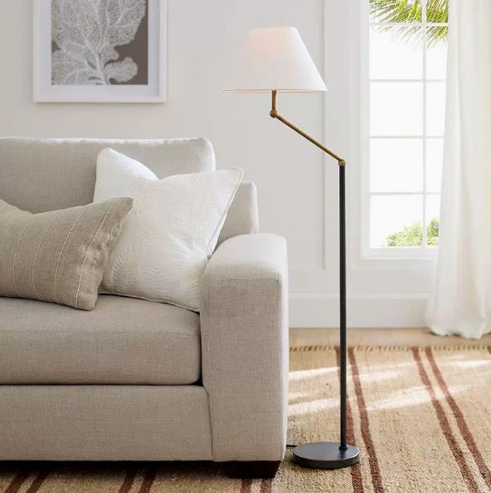 Adjustable Arm Floor Lamp with Empire Shade – Modern Standing Lamp for Living Room & Bedroom