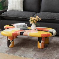 Abstract Swirl Coffee Table – 3 Color Options: Multicolor Swirl, Matte Black, Matte White