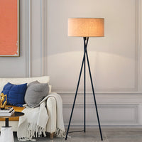 Modern Tripod Floor Lamp with Drum Shade – Standing Lamp for Living Room & Bedroom