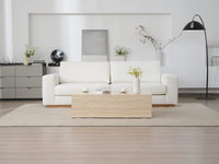 Minimalist Modern Sherpa Sectional Loveseat