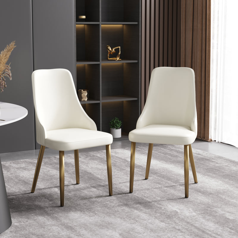 Light Luxury Leather Dining Chair Set of 2