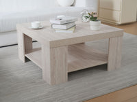 Travertine Block Leg Square Coffee Table