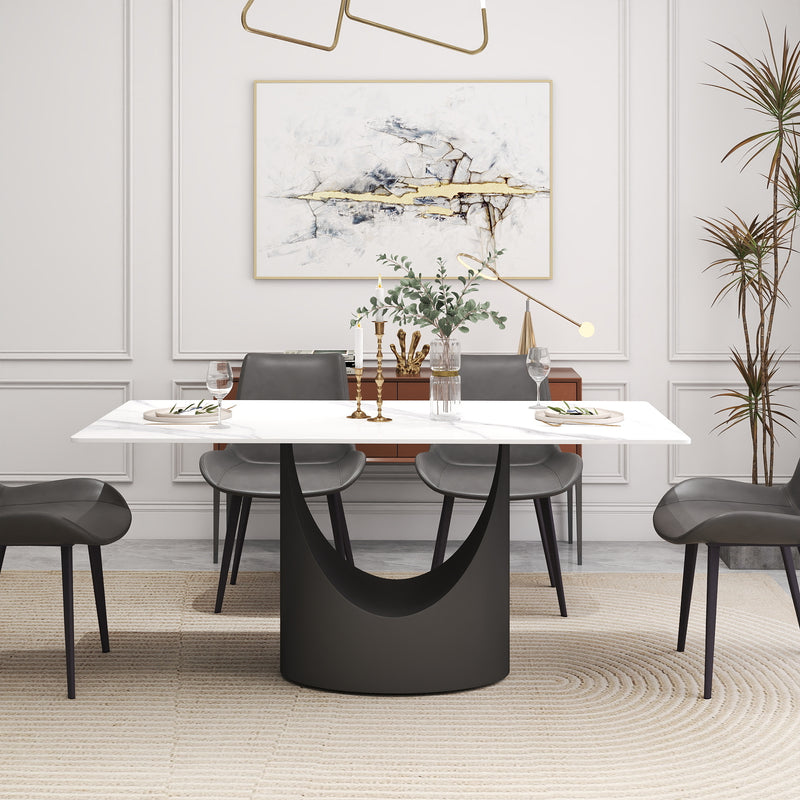 Modern Marble-Patterned Dining Table