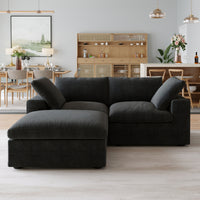 Sky Cloud Sectional Sofa | Pet-Friendly Cover 80-Inch Linen L-Shaped Sectionals 3-Seaters
