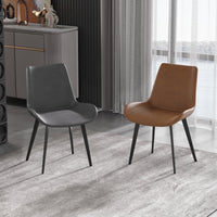 Modern Simple Luxury High-end Tea Restaurant Table Chair Italian Minimalist Leather Chair Nordic Backrest Chair