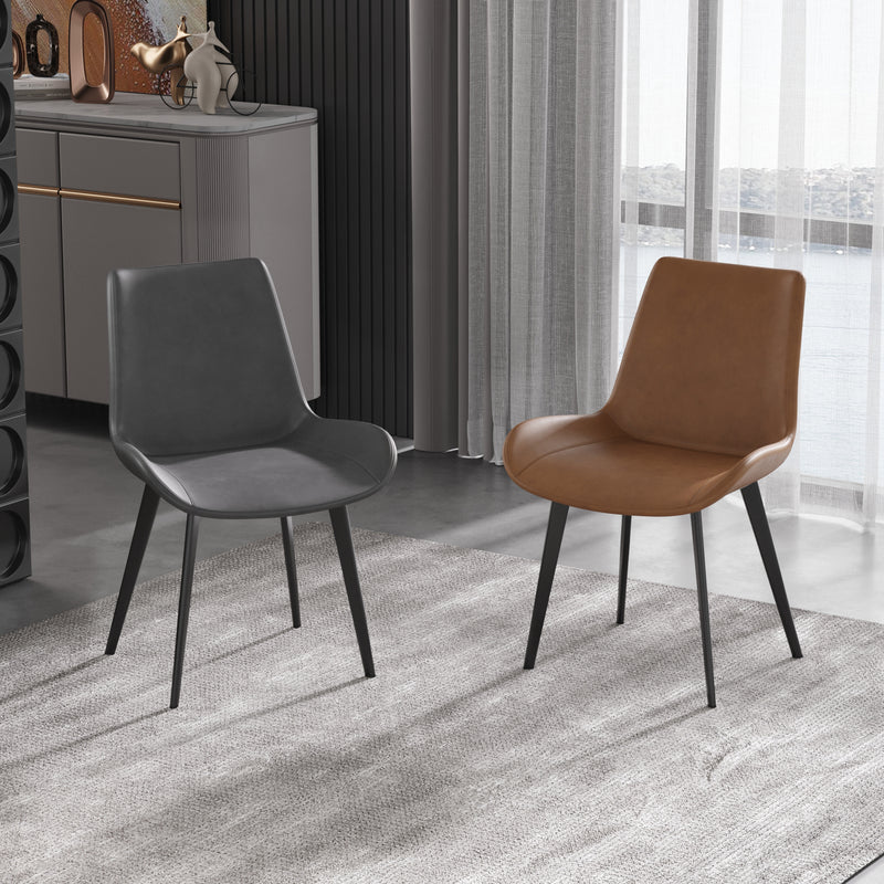 Modern Simple Luxury High-end Tea Restaurant Table Chair Italian Minimalist Leather Chair Nordic Backrest Chair