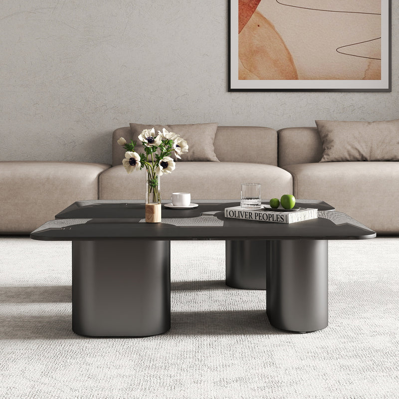 Modular Puzzle Coffee Table – 2 Top Options (Tempered Glass / Sintered Stone)