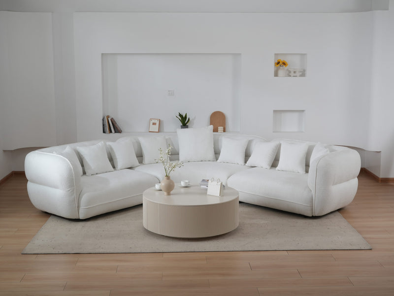 Spacious Sherpa Curved Couch