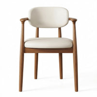 【LAS VEGAS MARKET EXHIBIT】 Walnut Wood Dining Armchair – Upholstered in Leather or Lambswool