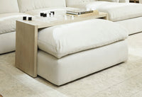 【LAS VEGAS MARKET EXHIBIT】Waterfall Natural Wood Console Table, C-Shaped Accent Side Table
