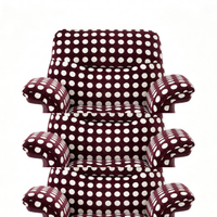 【LAS VEGAS MARKET EXHIBIT】Polka Dot Chenille Accent Chair, Two-Tone Curved Arm Upholstered Leisure Chair for Living Room