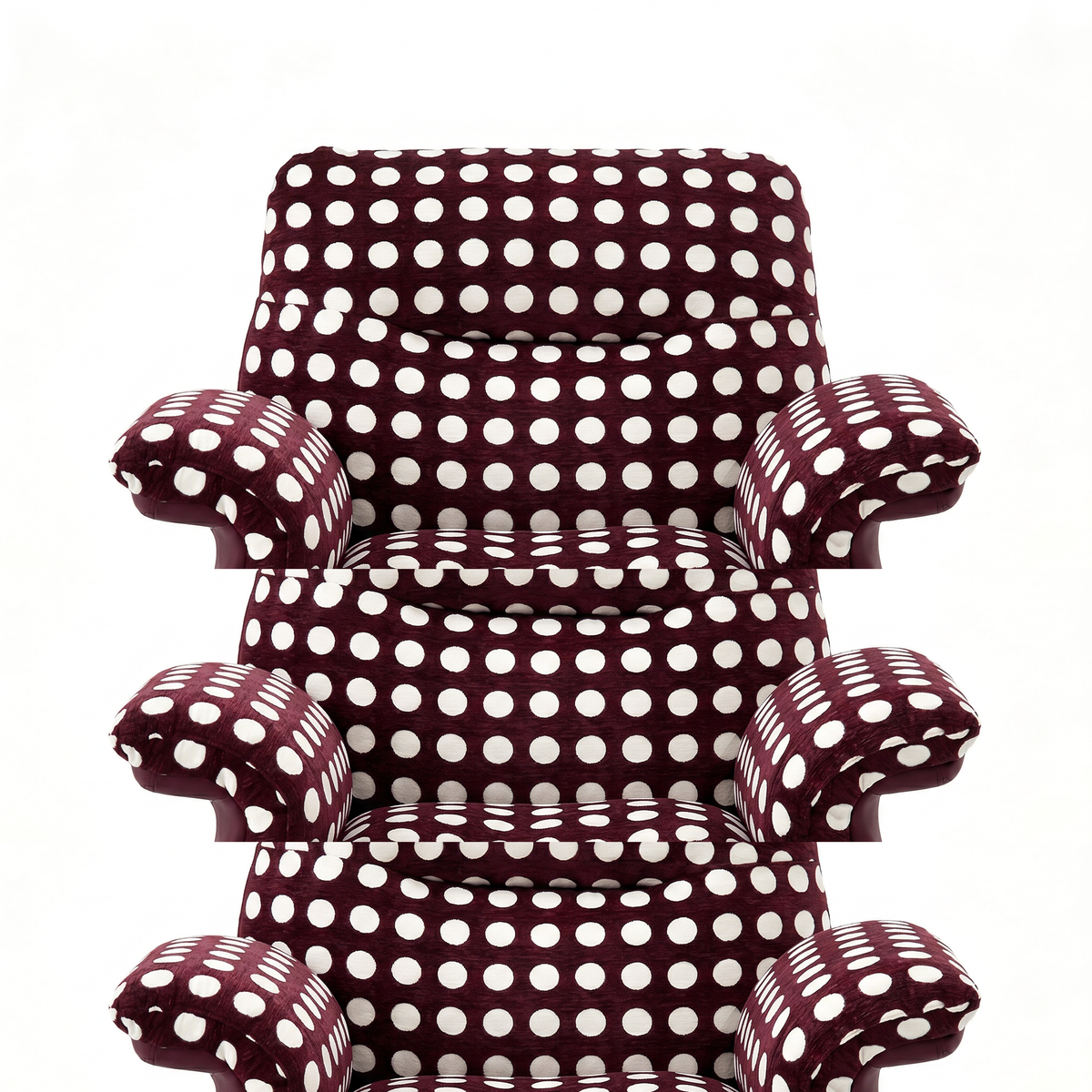 【LAS VEGAS MARKET EXHIBIT】Polka Dot Chenille Accent Chair, Two-Tone Curved Arm Upholstered Leisure Chair for Living Room