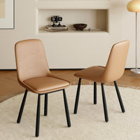 Modern Curved PU Leather Upholstered Dining Chair Set – 2 Color Options, 2-Pack Per Box