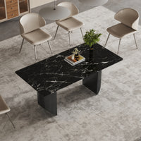 Modern Marble Dining Table, Rectangular Center Tables for Home Living Room