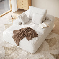 Modular Corduroy Lazy Sofa – Convertible Single Chaise Lounge with Pillows for Living Room/Bedroom