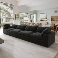 Sky Cloud Sectional Sofa | Replaceable Cover 160-Inch Linen Sleepers 4-Seaters