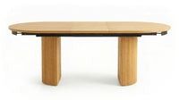 【LAS VEGAS MARKET EXHIBIT】Extendable Oval Dining Table – Solid Oak Wood Table with Fluted Legs