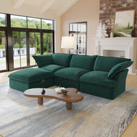 Modern Minimalist Modular L-Shaped Sofa, Ultra-Soft Fabric Convertible Corner Couch, Spacious & Comfortable Multi-Seater for Large Living Rooms