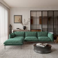 Minimalist L-Shaped Modular Sofa with Ottoman – 20cm High Legs, Light Luxury Living Room Sectional
