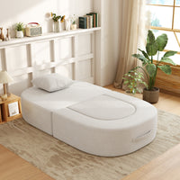 Foldable Sofa Bed, Compressed Pure Sponge Teddy Velvet Floor Couch, 4 Color Options Multi-Functional Sleeper Chair for Living Room Bedroom