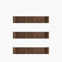 【LAS VEGAS MARKET EXHIBIT】Fluted Walnut Platform Bed with Tall Headboard