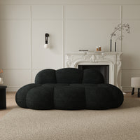 Cloud-Shaped Teddy Fleece Sofa – White Plush Fabric, Artistic Design for Living Room Light Luxury Leisure Area