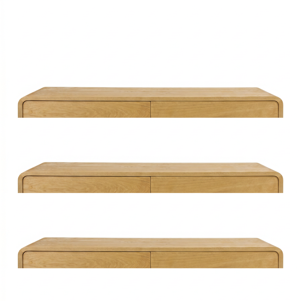【LAS VEGAS MARKET EXHIBIT】Solid Oak 6-Drawer Wide Dresser, Full Rounded Edge Minimalist Wood Chest of Drawers for Bedroom Storage