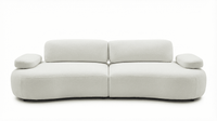 Modular Adjustable Sofa – Lambswool Fabric Curved Sectional Couch