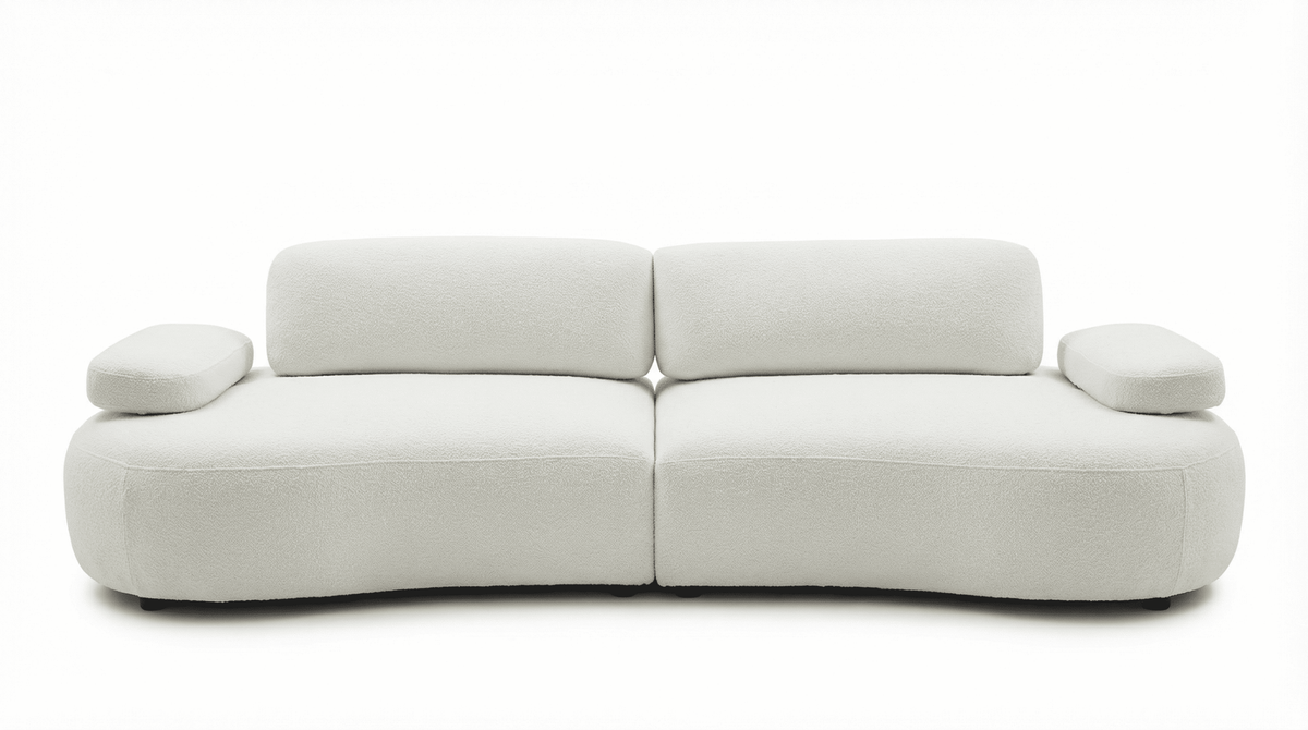 Modular Adjustable Sofa – Lambswool Fabric Curved Sectional Couch