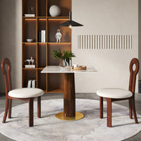 Light Luxury Conversation Table – Multi-Shape & Material Options + Multi-Column Solid Wood Leg, Retro Luxury Leisure Table