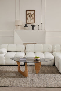 Modern Oak & Glass Coffee Table