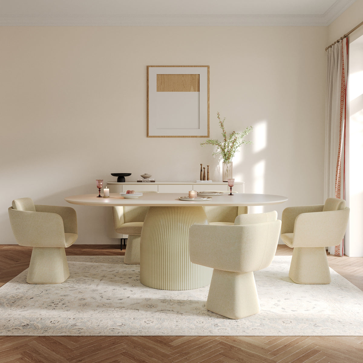 Modern Luxury Solid Plywood Dining Table with Ash Wood Finish