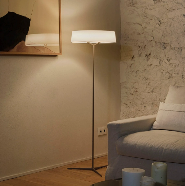 Modern Minimalist Floor Lamp with 3-Leg Base & Drum Shade – Standing Lamp for Living Room & Bedroom