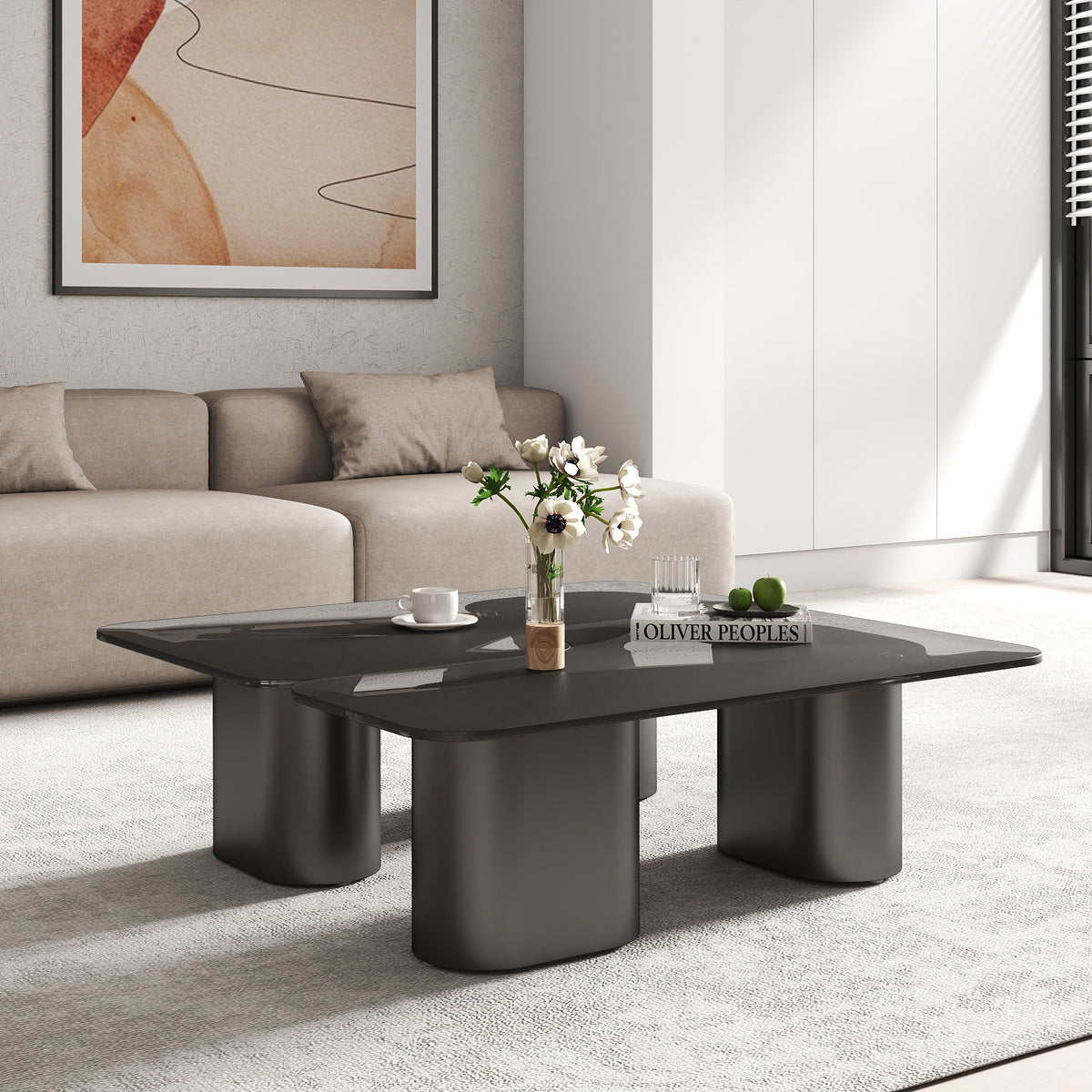 Modular Puzzle Coffee Table – 2 Top Options (Tempered Glass / Sintered Stone)